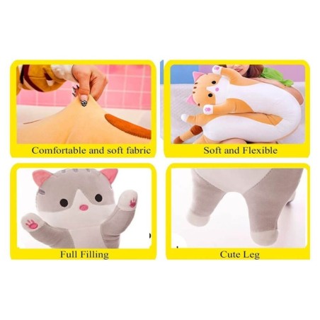 Peluche Gatto Cilindrico Marrone Medium 90 cm Ingrosso