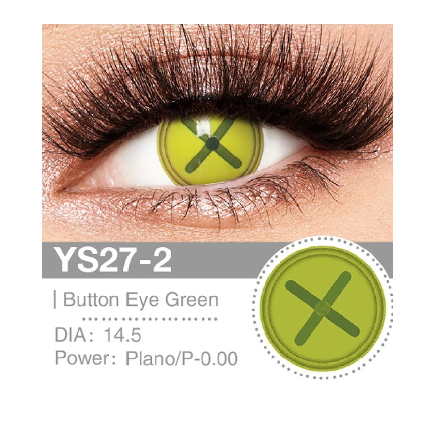 Lenti Cosplay Button Eye Green 14.5 MM - Pidak Shop