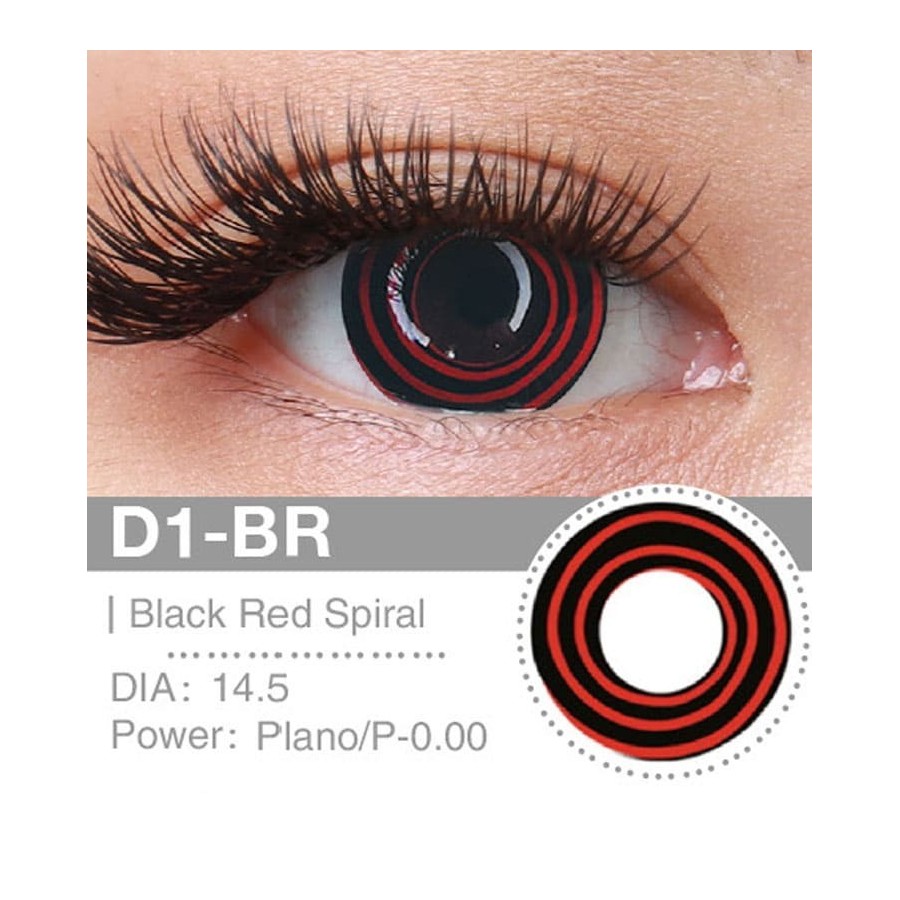Lenti Cosplay Black and Red Spiral 14.5 MM - Pidak Shop