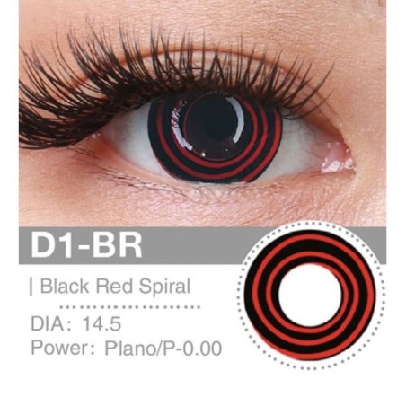 Lenti Cosplay Black and Red Spiral 14.5 MM - Pidak Shop