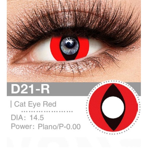 Lenti Cosplay Cat Eye Red 14.5 MM - Pidak Shop