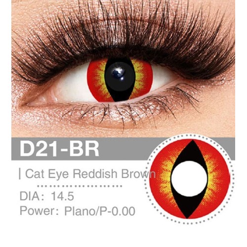 Lenti Cosplay Cat Eye Reddish Brown 14.5 MM - Pidak Shop
