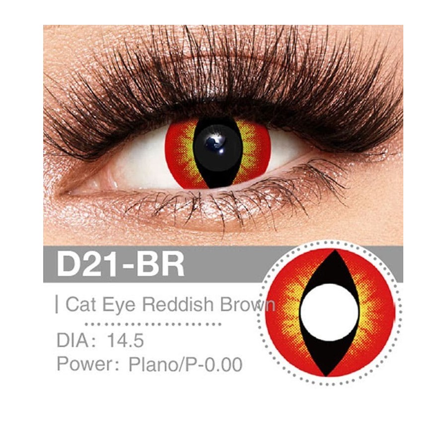 Lenti Cosplay Cat Eye Reddish Brown 14.5 MM - Pidak Shop