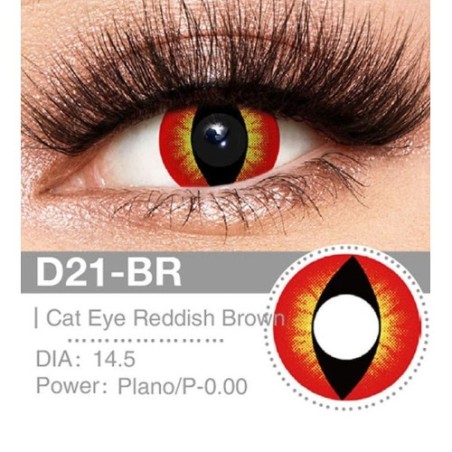 Lenti Cosplay Cat Eye Reddish Brown 14.5 MM - Pidak Shop