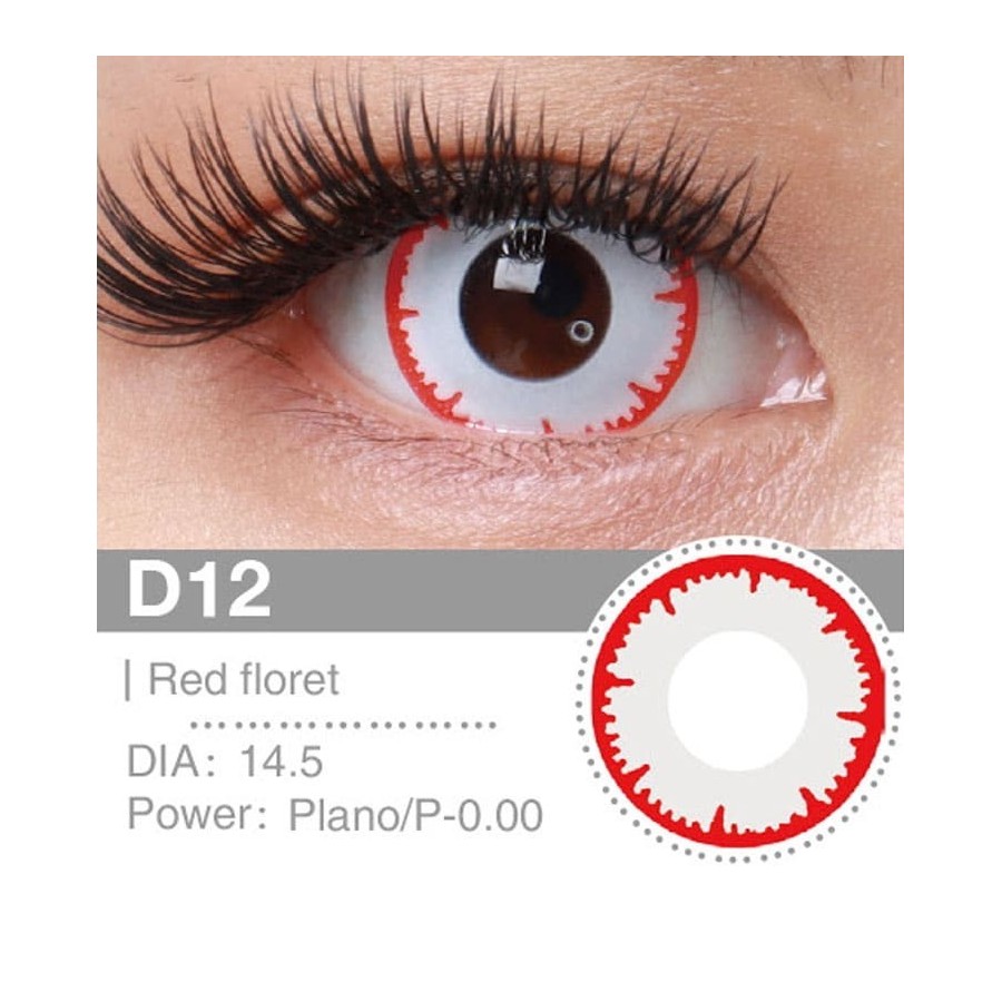 Lenti Cosplay Red Floret 14.5 MM - Pidak Shop