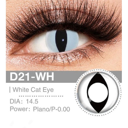 Lenti Cosplay White Cat Eye 14.5 MM - Pidak Shop