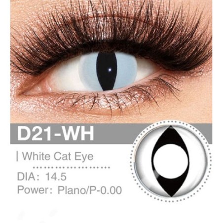 Lenti Cosplay White Cat Eye 14.5 MM - Pidak Shop