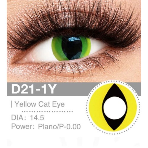 Lenti Cosplay Yellow Cat Eye 14.5 MM - Pidak Shop
