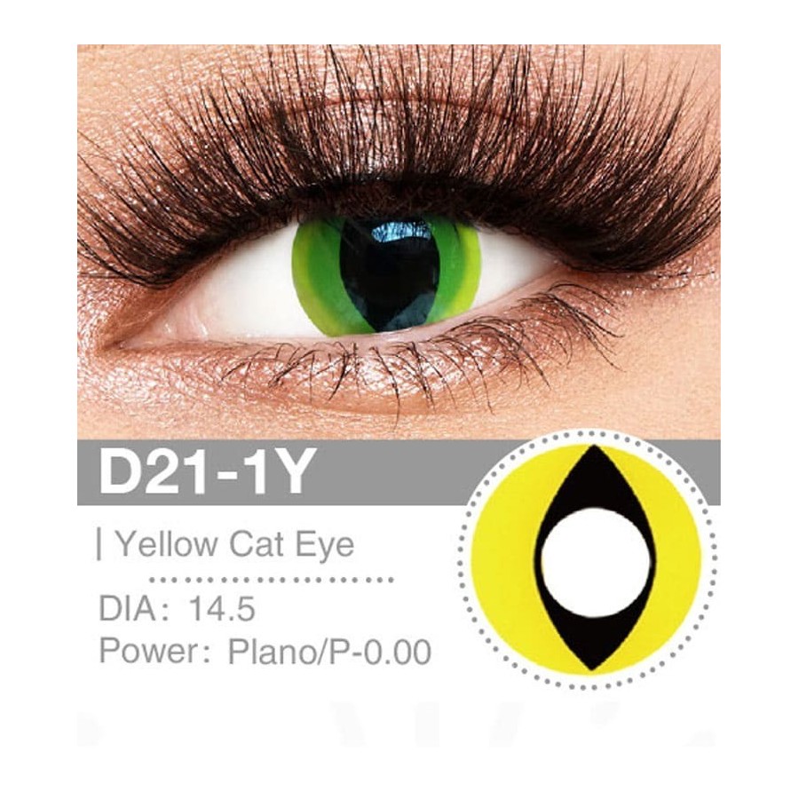 Lenti Cosplay Yellow Cat Eye 14.5 MM - Pidak Shop