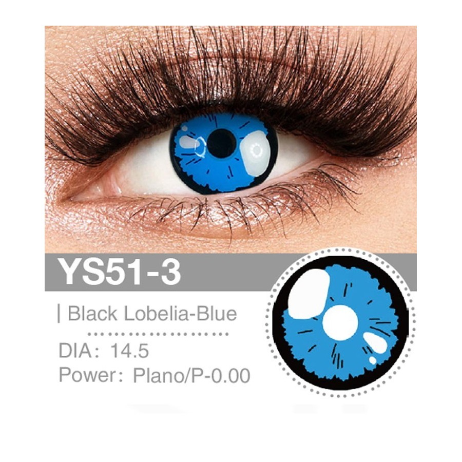 Lenti Cosplay Black Lobelia - Blue 14.5 MM - Pidak Shop