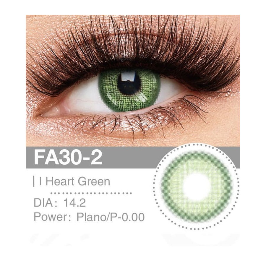 Lenti Cosplay Heart Green 14.2 MM - Pidak Shop