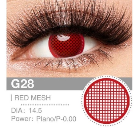 Lenti Cosplay Red Mesh 14.5 MM - Pidak Shop