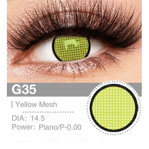 Lenti Cosplay Yellow Mesh 14.5 MM - Pidak Shop