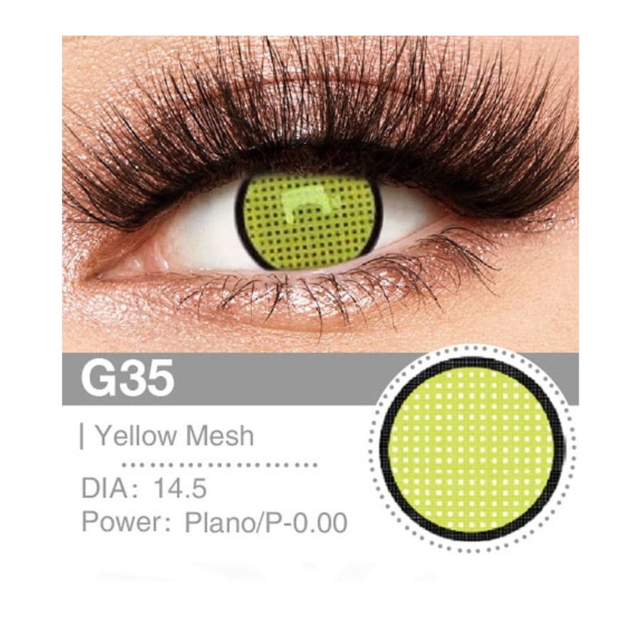 Lenti Cosplay Yellow Mesh 14.5 MM - Pidak Shop