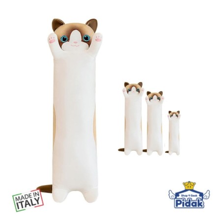 Peluche Gatto Cilindrico Occhi Azzurri 50 cm Ingrosso