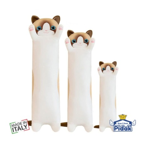 Peluche Gatto Cilindrico Occhi Azzurri 50 cm Ingrosso