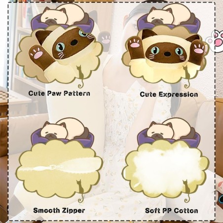 Peluche Gatto Cilindrico Siamese 90 cm Ingrosso