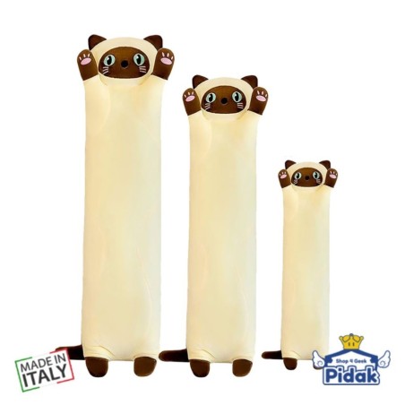 Peluche Gatto Siamese 110 CM - Cilindro kawaii fluffy - Made in Italy - Pidak