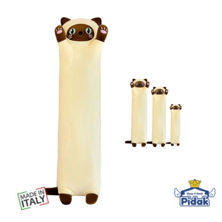 Peluche Gatto Siamese 110 CM - Cilindro kawaii fluffy - Made in Italy - Pidak