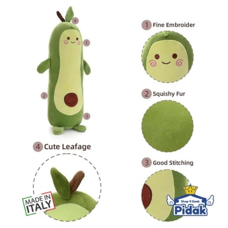 Il peluche Avocado Cilindro da 65 cm è pronto per coccole infinite. Vendita Ingrosso