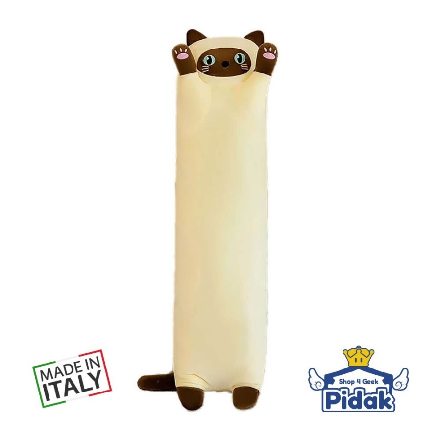 Peluche Gatto Siamese 50 CM - Cilindro kawaii fluffy - Made in Italy - Pidak