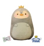 Peluche kawaii Pinguino Grigio con Corona 80 cm Pidak ingrosso