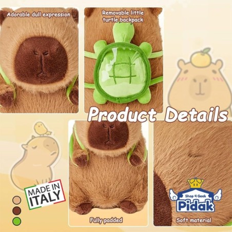 Peluche del Capibara con zaino Kawaii 25 cm Pidak ingrosso