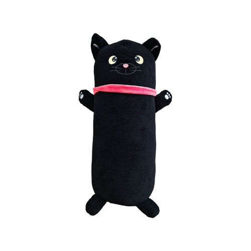 Peluche Gatto Nero con Collare Rosso Cilindrico 50 cm - Made in Italy - Pidak
