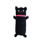 Peluche Gatto Nero con Collare Rosso Cilindrico 50 cm - Made in Italy - Pidak