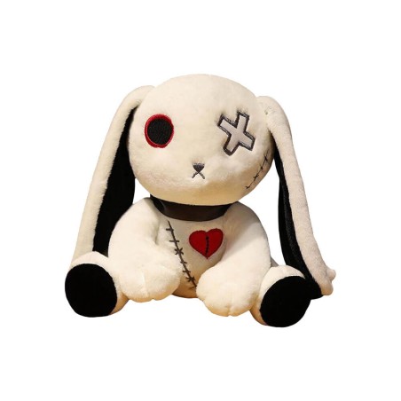 Peluche Coniglio Dark Seduto Bianco 30 cm - Pidak Shop