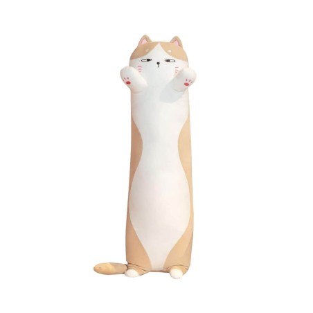 Peluche Gatto Cilindrico Beige e Bianco 90 cm - Pidak Shop