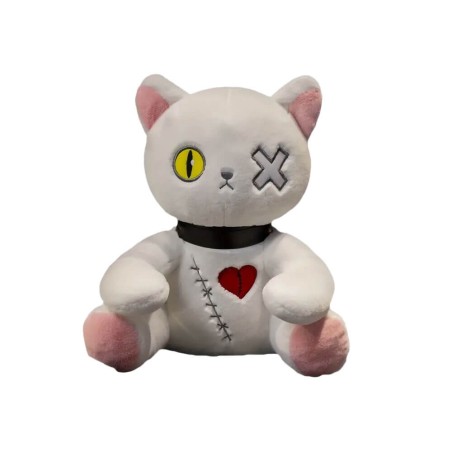 Peluche Gatto Dark Seduto Bianco 25 cm - Pidak Shop
