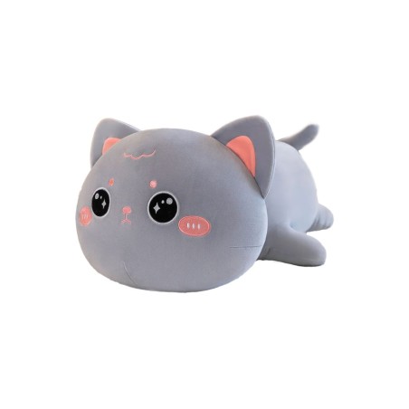 Peluche Gatto Occhi Dolci Sdraiato Grigio 50 cm - Pidak Shop