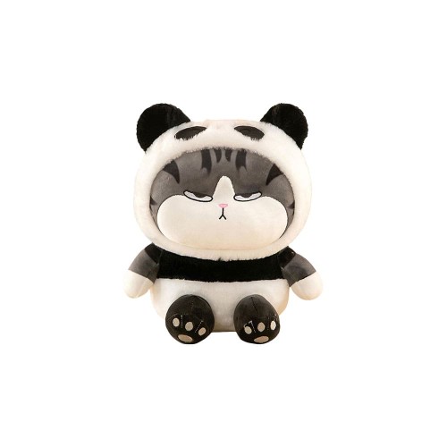 Peluche Gatto Soriano Seduto Vestito Panda 35 cm - Pidak Shop