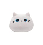 Peluche Gatto Tondo Bianco Occhi Azzurri con Coda 30 cm - Pidak Shop