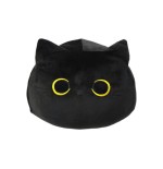 Peluche Gatto Tondo Nero Occhi Gialli con Coda 30 cm - Pidak Shop