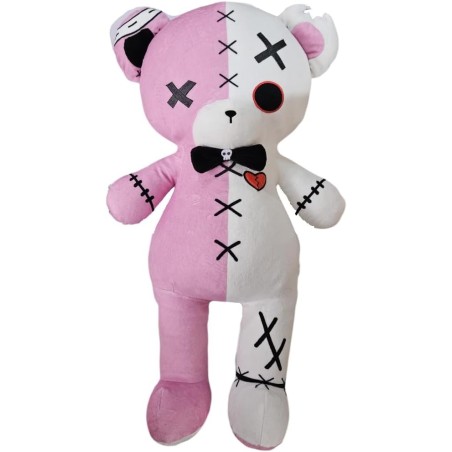 TeddyGoth Peluche Orso Gotico 50 cm Esclusivo PIDAK – Orso Gothic Kawaii Rosa e Bianco da Collezione