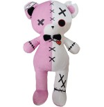 TeddyGoth Peluche Orso Gotico 50 cm Esclusivo PIDAK – Orso Gothic Kawaii Rosa e Bianco da Collezione