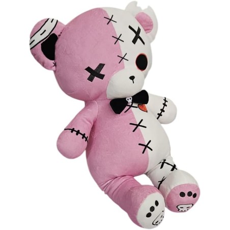 TeddyGoth Peluche Orso Gotico 50 cm Esclusivo PIDAK – Orso Gothic Kawaii Rosa e Bianco da Collezione