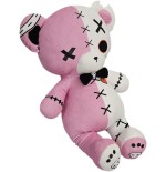 TeddyGoth Peluche Orso Gotico 50 cm Esclusivo PIDAK – Orso Gothic Kawaii Rosa e Bianco da Collezione
