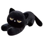 Peluche Gatto Nero 60 cm – Gatto Kawaii Morbido con Occhi Gialli e Design Realistico